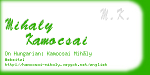 mihaly kamocsai business card