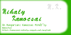 mihaly kamocsai business card